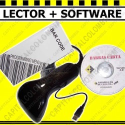 Ampliar foto de COMBO LECTOR DE CODIGOS DE BARRAS CCD USB + SOFTWARE BARRASCARTA + BASE