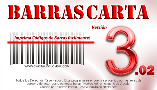 Programa BarrasCarta para impresión de etiquetas de códigos de barras