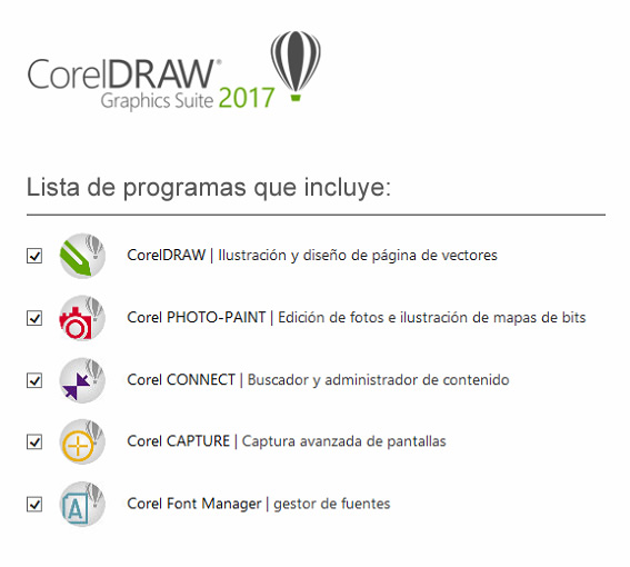 Programas CorelDraw Graphics Suite 2017