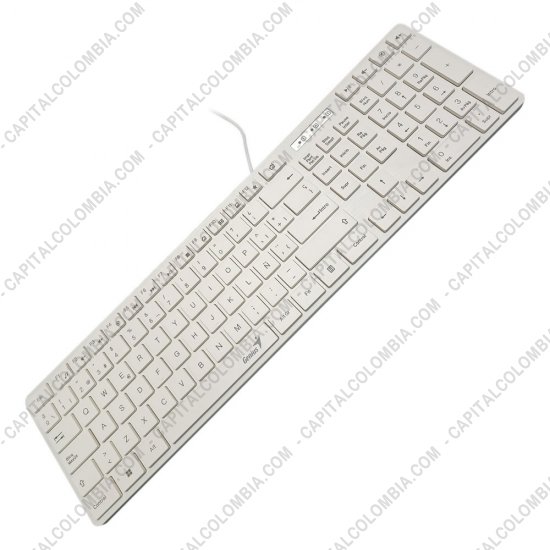 Accesorios de Tecnolog&iacute;a, Marca: Genius - Teclado de color Blanco Genius Slimstar 126 en Espa&ntilde;ol conexi&oacute;n USB