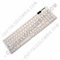 Combo de teclado con protector y mouse inalámbrico de color Blanco en Español - Jaltech 10306