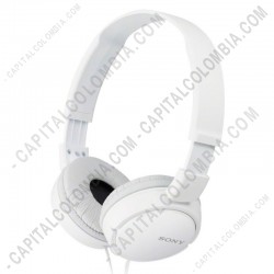 Ampliar foto de Audífono Sony Blanco Diadema Supra Aurales Tipo Cerrado, Diafragma 30mm, Cable de 1.2m (doble Cara) (Ref. MDR-ZX110/W)