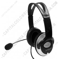 Ampliar foto de Audífonos con micrófono tipo diadema USB con control de volumen color negro