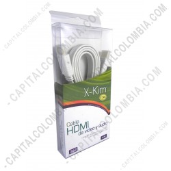 Ampliar foto de Cable HDMI plano color Blanco de 1.5 metros