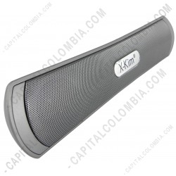 Ampliar foto de Parlante Bluetooth tipo regleta con USB, microSD, Aux, contesta llamadas de teléfono color Gris
