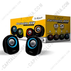 Ampliar foto de Parlante Usb Negro con Azul
