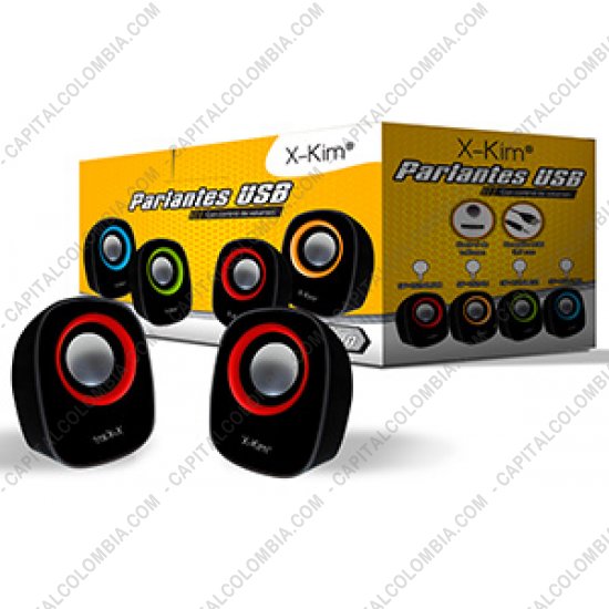 Accesorios de Tecnología, Marca: X-Kim - Parlante Usb Negro / Rojo