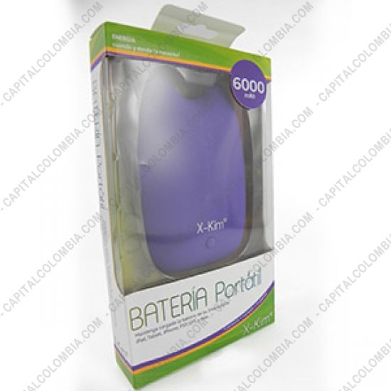 Accesorios de Tecnolog&iacute;a, Marca: X-Kim - Power bank de 6000 mAh tipo fantasma con doble salida 1A y 2A, Color Morado