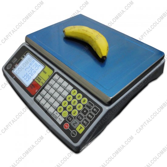 Balanzas para Puntos de Venta, Balanzas con Impresora y Visores de Precios, Marca: Quantum - Balanza marca Quantum con LCD Frontal y Posterior con puerto serial (30Kg max)