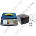 Balanzas para Puntos de Venta, Balanzas con Impresora y Visores de Precios, Marca: Quantum - Combo Balanza Digital Quantum DS-30, Impresora TSC TTP244Pro y 2.500 Etiquetas Adhesivas 5cms x 2.5cms