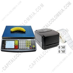 Ampliar foto de Combo Balanza Digital Quantum DS-30, Impresora TSC TTP244Pro y 2.500 Etiquetas Adhesivas 5cms x 2.5cms