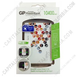 Ampliar foto de Cargador GP Portátil de Celular Power Bank 10400 mAh Dual USB Output