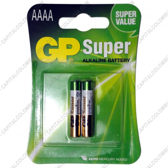 Bater&iacute;as y cargadores, Marca: GP - Pila AAAA Super Alkaline Battery - Paquete de dos (2) bater&iacute;as (Ref. 4A)