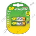 Ampliar foto de Pila Recargable AA 1.2V marca GP 2700 mAh - Paquete de dos (2) baterías