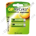 Ampliar foto de Pila Recargable AA marca GP Recyko 2000 mAh - Paquete de dos (2) baterías
