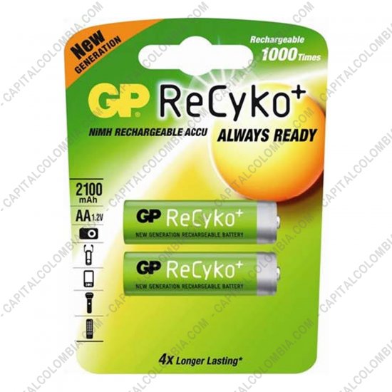 Bater&iacute;as y cargadores, Marca: GP - Pila Recargable AA marca GP Recyko 2000 mAh - Paquete de dos (2) bater&iacute;as