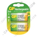 Ampliar foto de Pila Recargable D 1.2V marca GP 2200 mAh - Paquete de dos (2) baterías