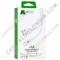 Cable USB-A a USB Tipo C de 1.5Mts Jaltech JAL-096A Carga R&aacute;pida QC Blanco