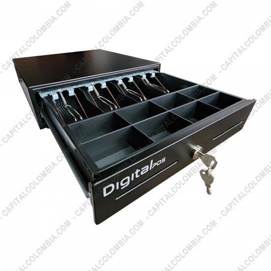 Cajones Monederos para punto de venta - POS, Probadores de Billetes, Contadoras de Dinero..., Marca: DigitalPos - Caj&oacute;n monedero met&aacute;lico mediano de alta duraci&oacute;n DigitalPos (RJ11) - Ref. DIG-330