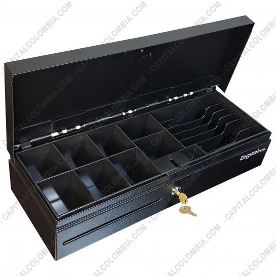 Cajones Monederos para punto de venta - POS, Probadores de Billetes, Contadoras de Dinero..., Marca: DigitalPos - Caj&oacute;n monedero met&aacute;lico peque&ntilde;o DigitalPos (RJ11) - Ref. DIG-4617