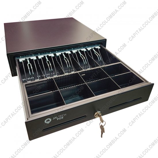 Cajones Monederos para punto de venta - POS, Probadores de Billetes, Contadoras de Dinero..., Marca: Jaltech - Caj&oacute;n monedero met&aacute;lico de alta duraci&oacute;n Jaltech (RJ11) - Ref. JAL-410