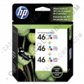 Cartucho de Tinta HP 46 Tricolor x 3 Unidades para Impresora Deskjet Ultra Ink Advantage 2529/4729 para 750 Páginas por cada cartucho Aprox. (Ref. M0H60AL)