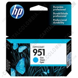 Ampliar foto de Cartucho de Tinta HP 951 Cyan para Hp Business 8100 y Hp Multifunction 8600 para 700 Páginas Aprox. (Ref. CN050AL)