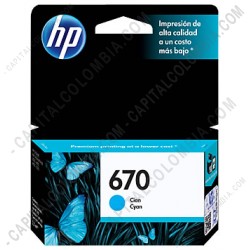 Ampliar foto de Cartucho de Tinta Hp Cyan 670 para Hp Deskjet Ink Advantage 3525/4615/4625/5525 para 300 Páginas (Ref. CZ114AL)