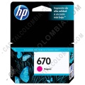 Cartucho de Tinta Hp Magenta 670 para Hp Deskjet Ink Advantage 3525/4615/4625/5525 para 300 P&aacute;ginas (Ref. CZ115AL)