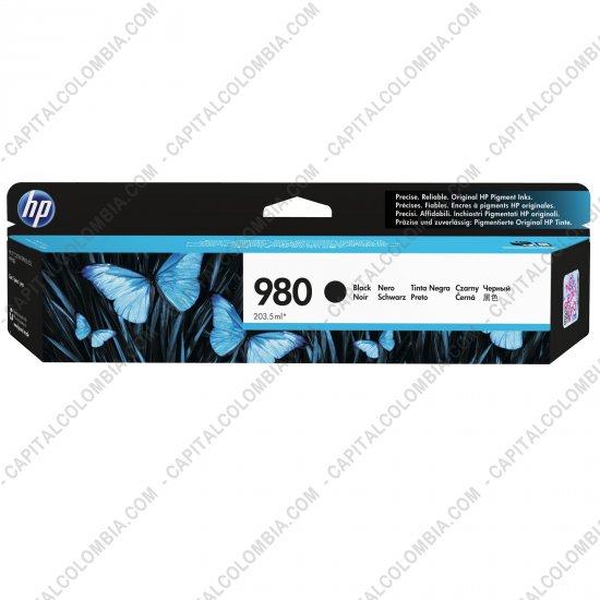 Cintas para impresoras POS, Tonner, CD, DVD y Otros, Marca: HP - Cartucho de Tinta HP Negro 980 para Business Inkjet X555dn y Multinacional X585 (Ref. D8J10A)
