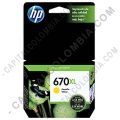 Cartucho de Tinta Hp Yellow 670xl para Hp Deskjet Ink Advantage 3525/4615/4625/5525 para 750 P&aacute;ginas Aprox. (Ref. CZ120AL)