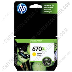 Ampliar foto de Cartucho de Tinta Hp Yellow 670xl para Hp Deskjet Ink Advantage 3525/4615/4625/5525 para 750 Páginas Aprox. (Ref. CZ120AL)