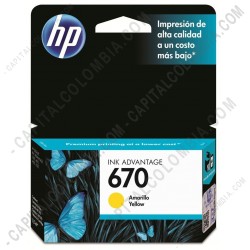 Ampliar foto de Cartucho HP 670 Amarillo para Deskjet Ink Advantage 3525/4615/4625/5525 para 300 Páginas Aprox. (Ref. CZ116AL)