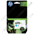 Cartucho de Tinta Hp Cyan 670xl para Hp Deskjet Ink Advantage 3525/4615/4625/5525 para 750 P&aacute;ginas Aprox. (Ref. CZ118AL)