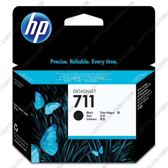 Cintas para impresoras POS, Tonner, CD, DVD y Otros, Marca: HP - Cartucho HP 711 color Negro para Designjet T120/T520 de 80ml - Ref. CZ133A