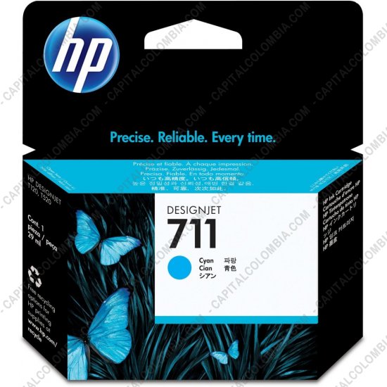 Cintas para impresoras POS, Tonner, CD, DVD y Otros, Marca: HP - Cartucho HP 711 Cyan para Designjet T120/T520 de 29ml (Ref. CZ130A)