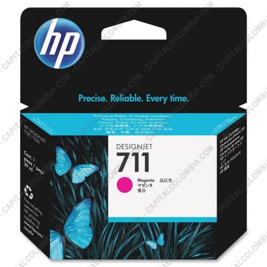 Cintas para impresoras POS, Tonner, CD, DVD y Otros, Marca: HP - Cartucho HP 711 Magenta para Designjet T120/T520 de 29ml - Ref. CZ131A