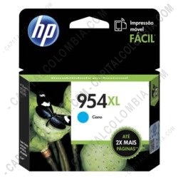 Ampliar foto de Cartucho Hp 954xl Cyan Officejet Pro 8210/8710/8720 para 1.600 Páginas Aprox. (Ref. L0S62AL)