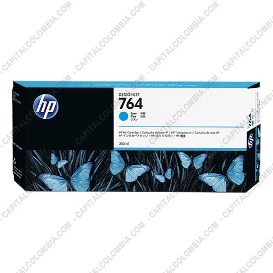 Cintas para impresoras POS, Tonner, CD, DVD y Otros, Marca: HP - Cartucho Hp Cyan 764 para Designjet T3500 Mfp de 300ml (Ref. C1Q13A)