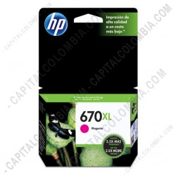 Ampliar foto de Cartucho Hp Magenta 670xl Hp Deskjet Ink Advantage 3525/4615 4625/5525 para 750 Páginas (Ref. CZ119AL)