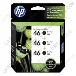 Ampliar foto de Cartucho Hp Negro 46 3-pack para Hp Deskjet Ultra Ink Advantage 2529/4729 para 4.500 Páginas (Ref. M0H62AL)