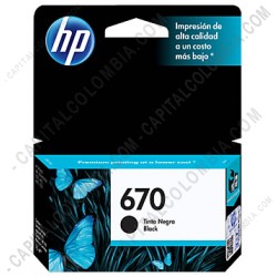 Ampliar foto de Cartucho Hp Negro 670 para Hp Deskjet Ink Advantage 3525/4615 4625/5525 para 250 Páginas Aprox. (Ref. CZ113AL)