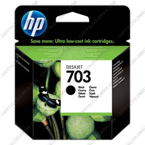 Cintas para impresoras POS, Tonner, CD, DVD y Otros, Marca: HP - Cartucho Hp Negro 703 para Deskjet D730/F735 para 600 Páginas Aprox. (Ref. CD887AL)