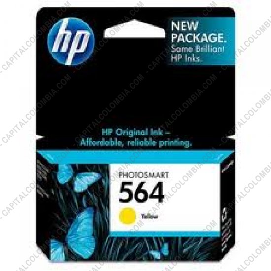 Cintas para impresoras POS, Tonner, CD, DVD y Otros, Marca: HP - Cartucho Hp Yellow 564 Hp Photosmart Printers D5460/D7560/B8550 para 300 Páginas (Ref. CB320WL)