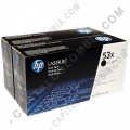 Toner HP 53x Negro x 2 Unidades para Laserjet P2015 para 7.000 P&aacute;ginas por Cartucho Aprox. (Ref. Q7553XD)