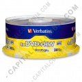 DVD+RW Verbatim x 30 unidades, regrabable, velocidad 4x, capacidad 4.7GB/120min