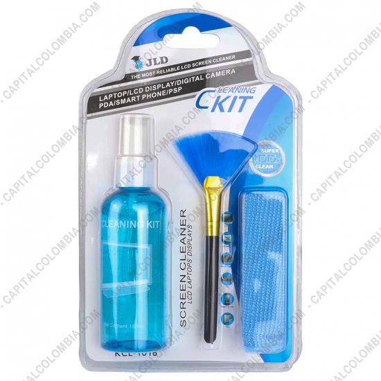 Computadores y Monitores para Punto de Venta (POS), Marca: Jaltech - Kit de limpieza con l&iacute;quido, escobilla y pa&ntilde;o microfibra para pantallas y computador - Jaltech KCL1016