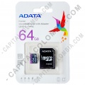 Memoria ADATA Micro SD 64GB Micro Clase 10UHS con Adaptador SD