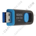 Discos duros externos, de estado sólido, Memorias USB, Kingston, Marca: Adata - Memoria USB ADATA de 32GB Retractil Negra con Azul - Ref. AUV128-32G-RBE