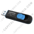 Discos duros externos, de estado sólido, Memorias USB, Kingston, Marca: Adata - Memoria USB ADATA de 32GB Retractil Negra con Azul - Ref. AUV128-32G-RBE